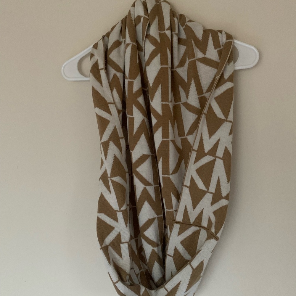 Michael Kors Tan and Cream Logo Scarf